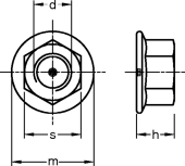 DIN EN 1661 (ранее DIN 6923) Гайка шестигранная с фланцем, кл. 8