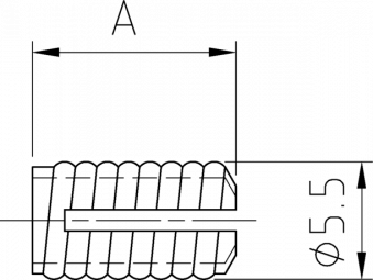 Муфты пластмассовые резьбовые мебельные EX 303, кассета