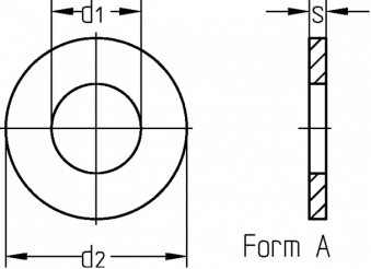 ISO 7089 (DIN 125 A) Шайба плоская без фаски, нерж. сталь A4